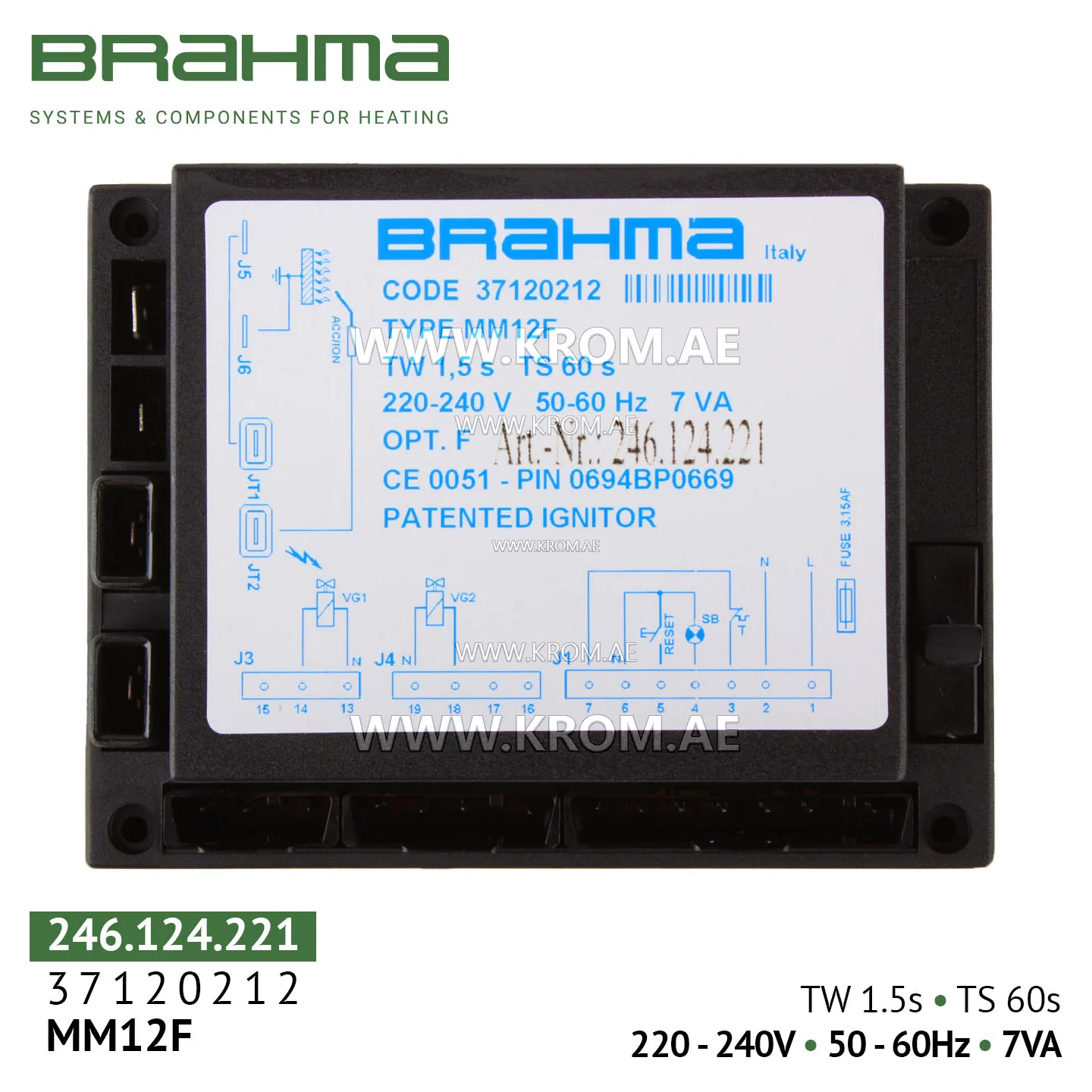 Brahma 37120212 MM12F control box