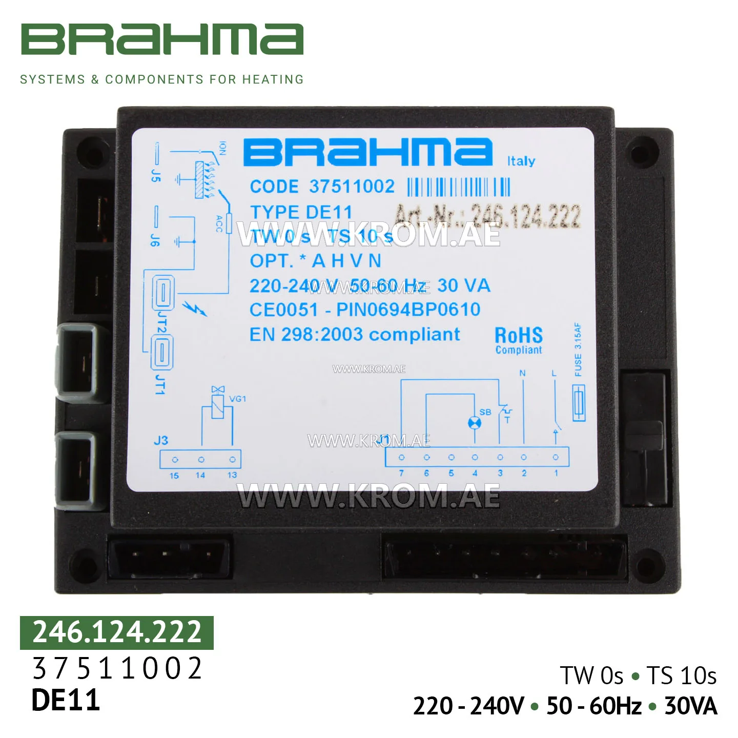 Brahma 37511002 DE11 control box