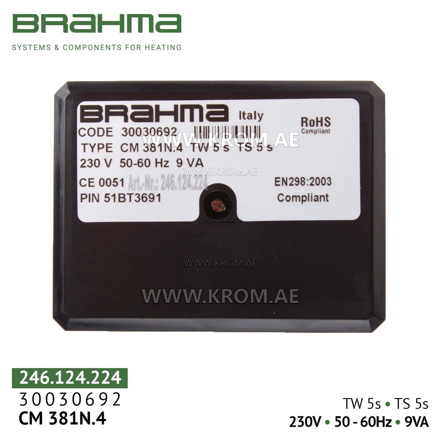 Brahma 30030692 CM381N.4 control box