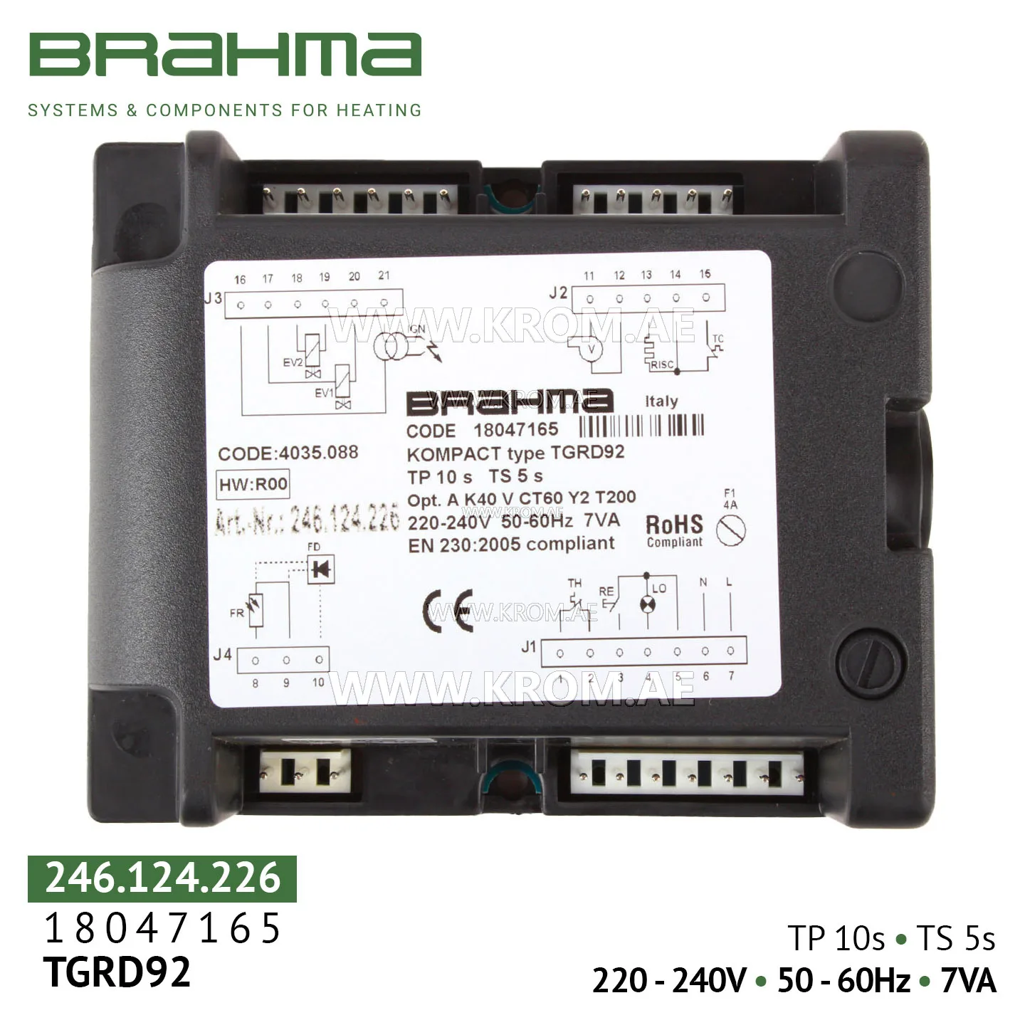 Brahma 18047165 TGRD92 control box