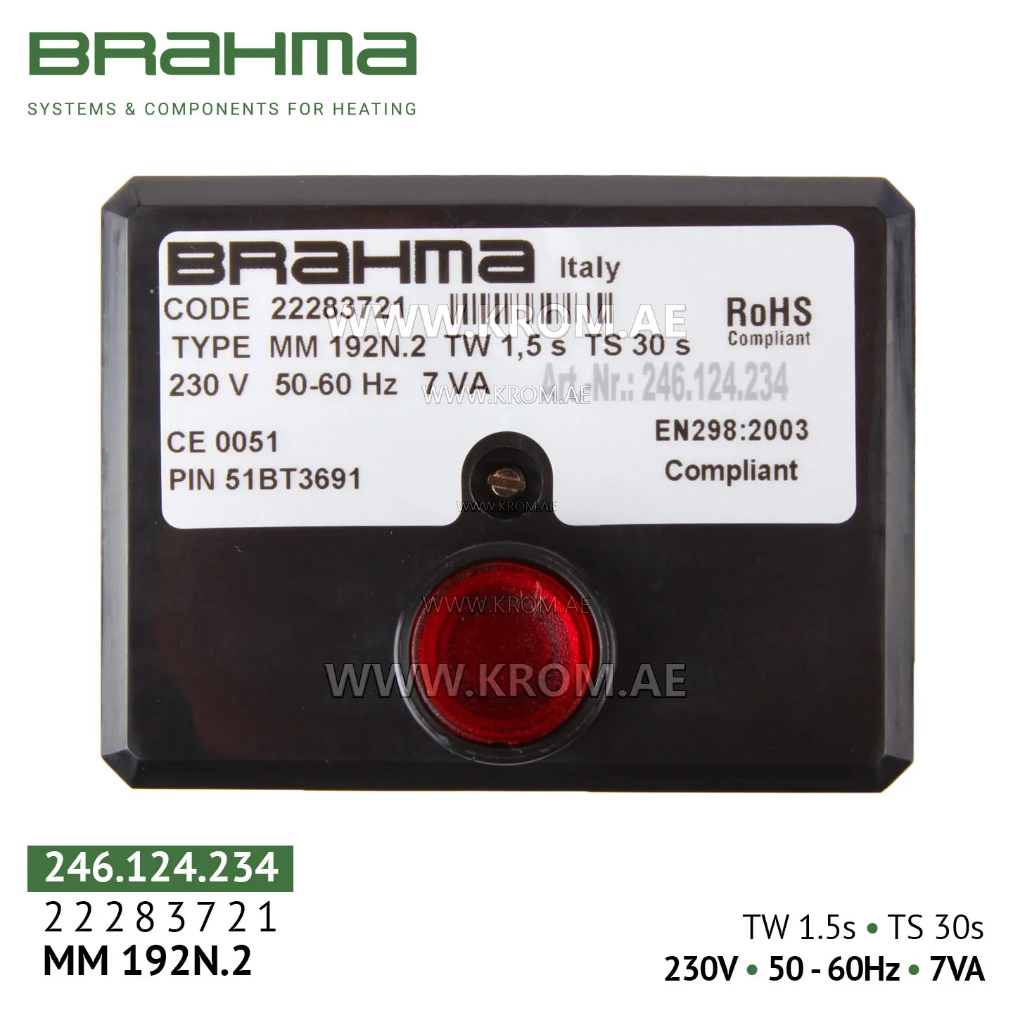 Brahma 22283721 MM192N.2 control box