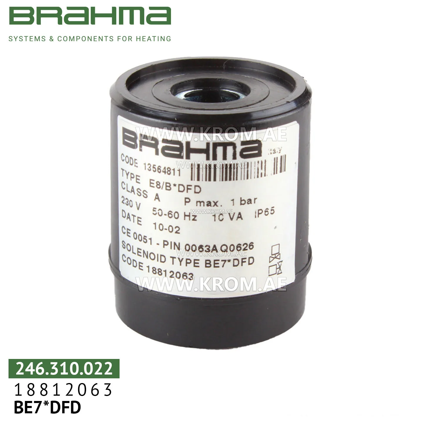 Brahma 18812063 BE7*DFD solenoid coil