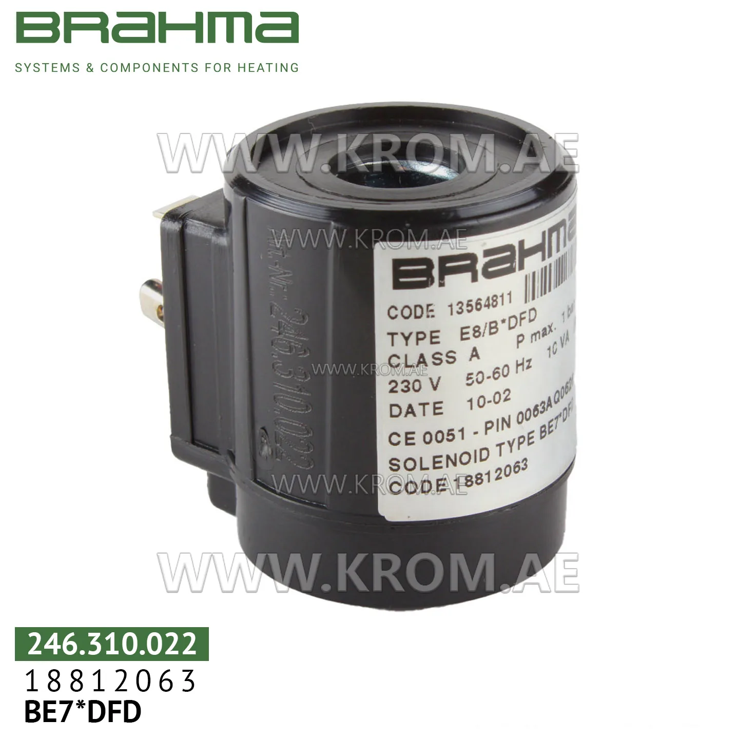 Brahma 18812063 BE7*DFD solenoid coil