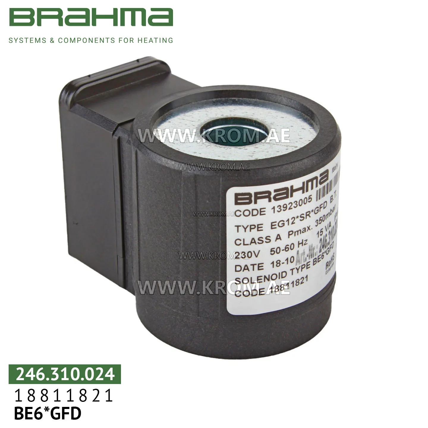 Brahma 18811821 BE6*GFD solenoid coil