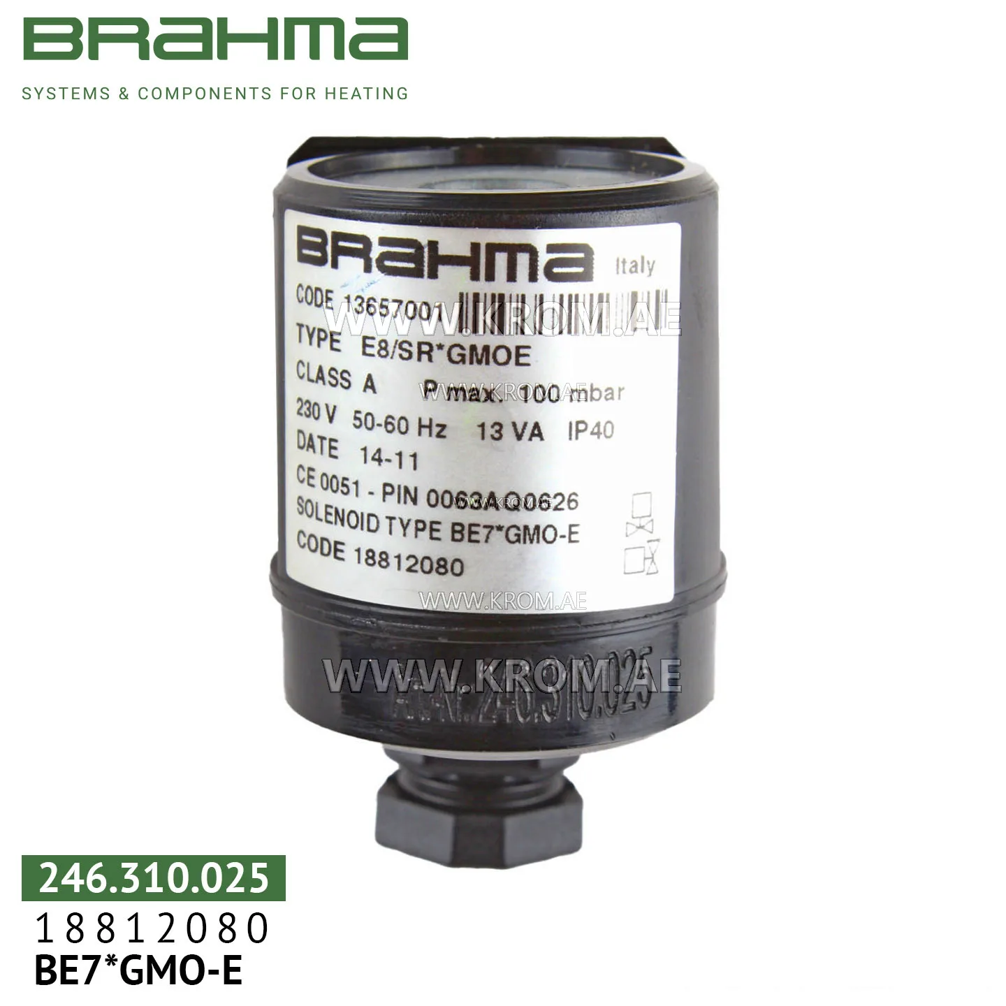 Brahma 18812080 BE7*GMOE solenoid coil