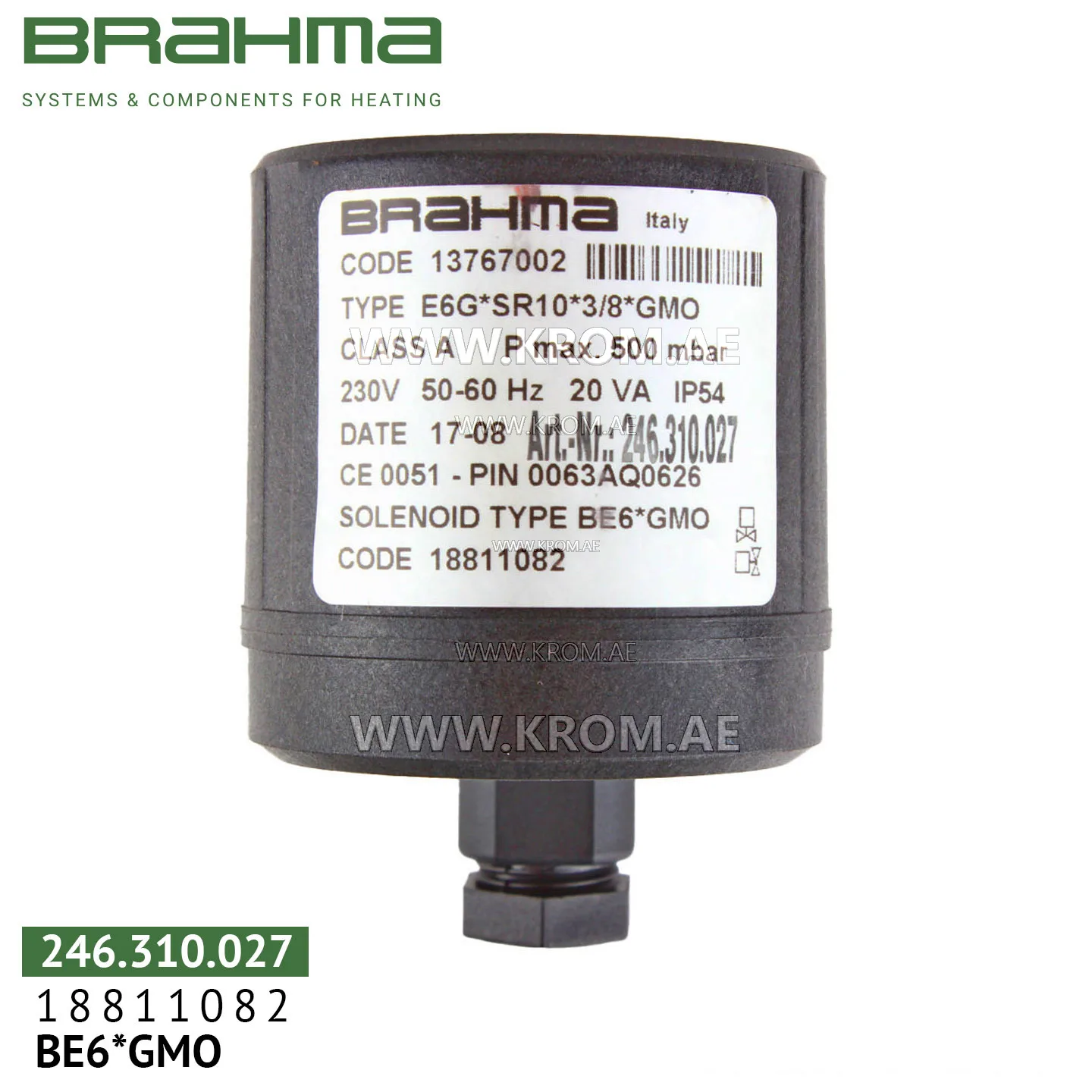 Brahma 18811082 BE6*GMO solenoid coil