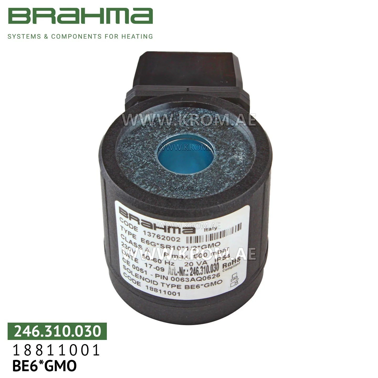 Brahma 18811001 BE6*GMO solenoid coil