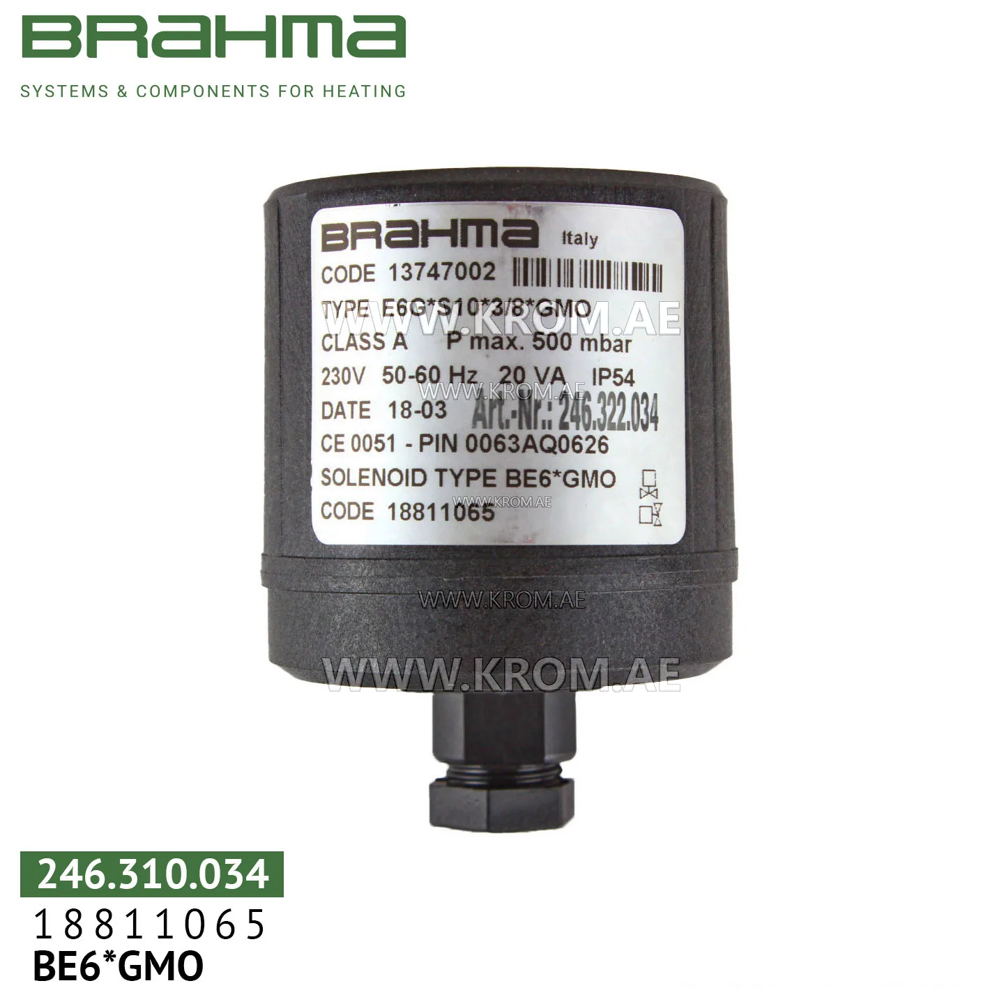 Brahma 18811065 BE6*GMO solenoid coil
