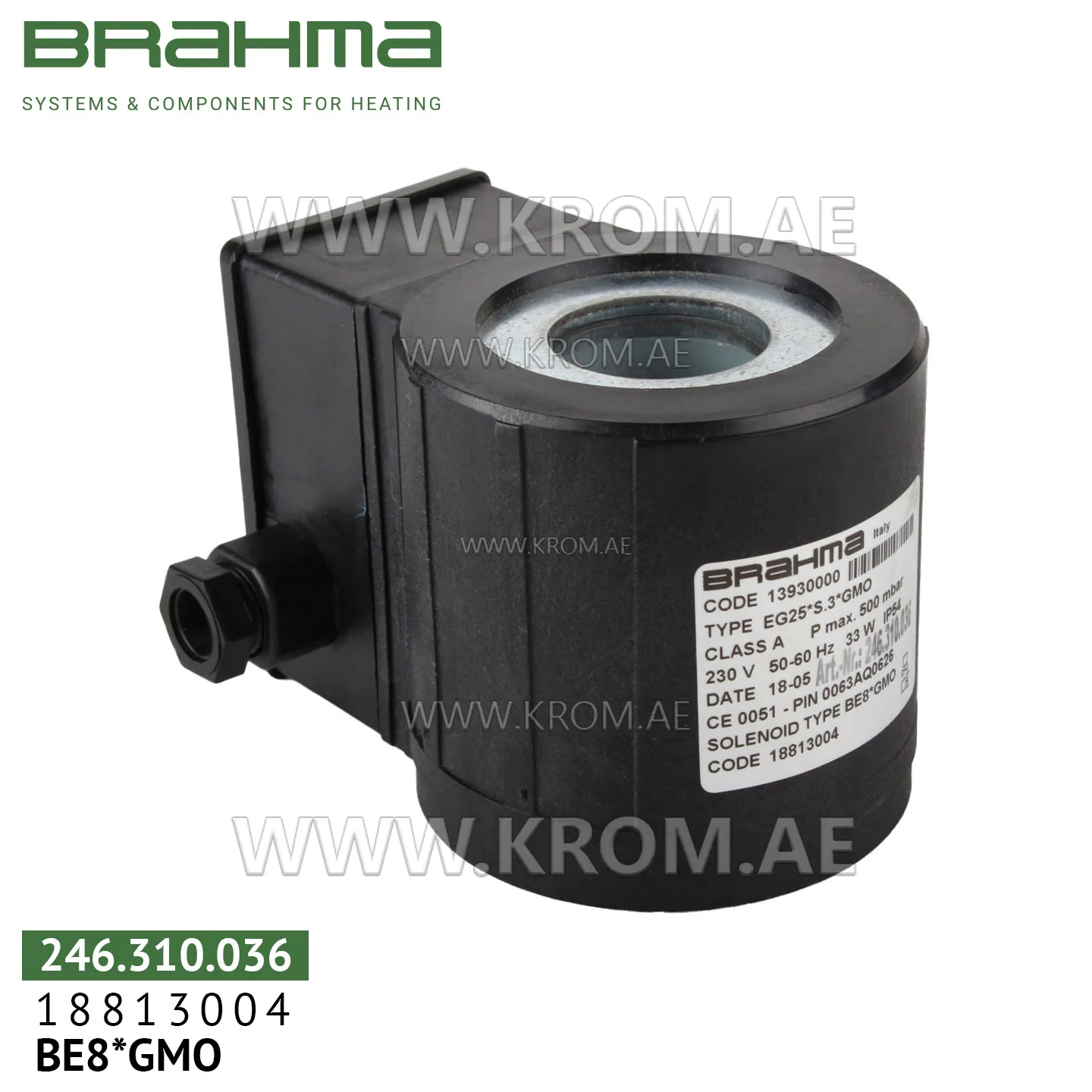 Brahma 18813004 BE8*GMO solenoid coil