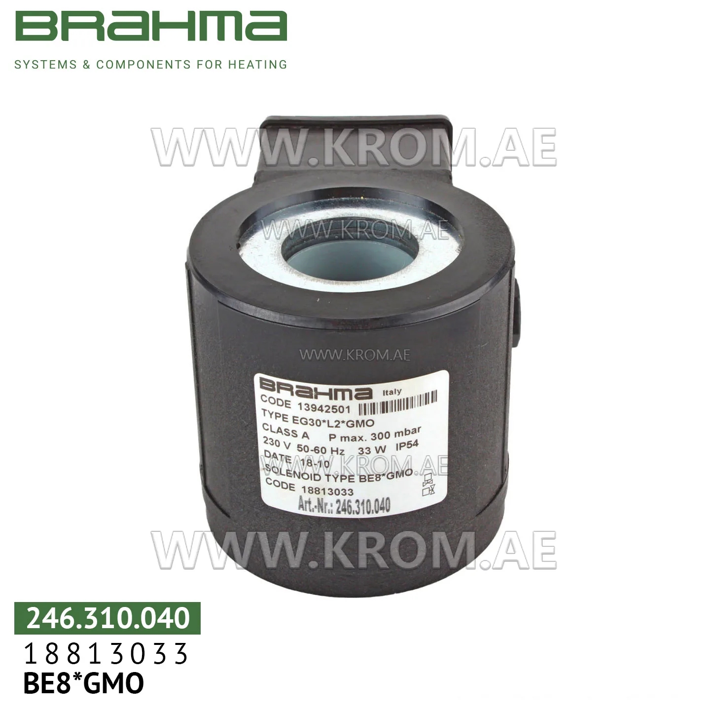 Brahma 18813033 BE8*GMO solenoid coil