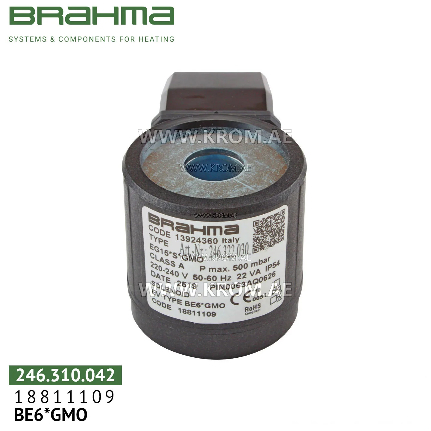 Brahma 18811109 BE6*GMO solenoid coil