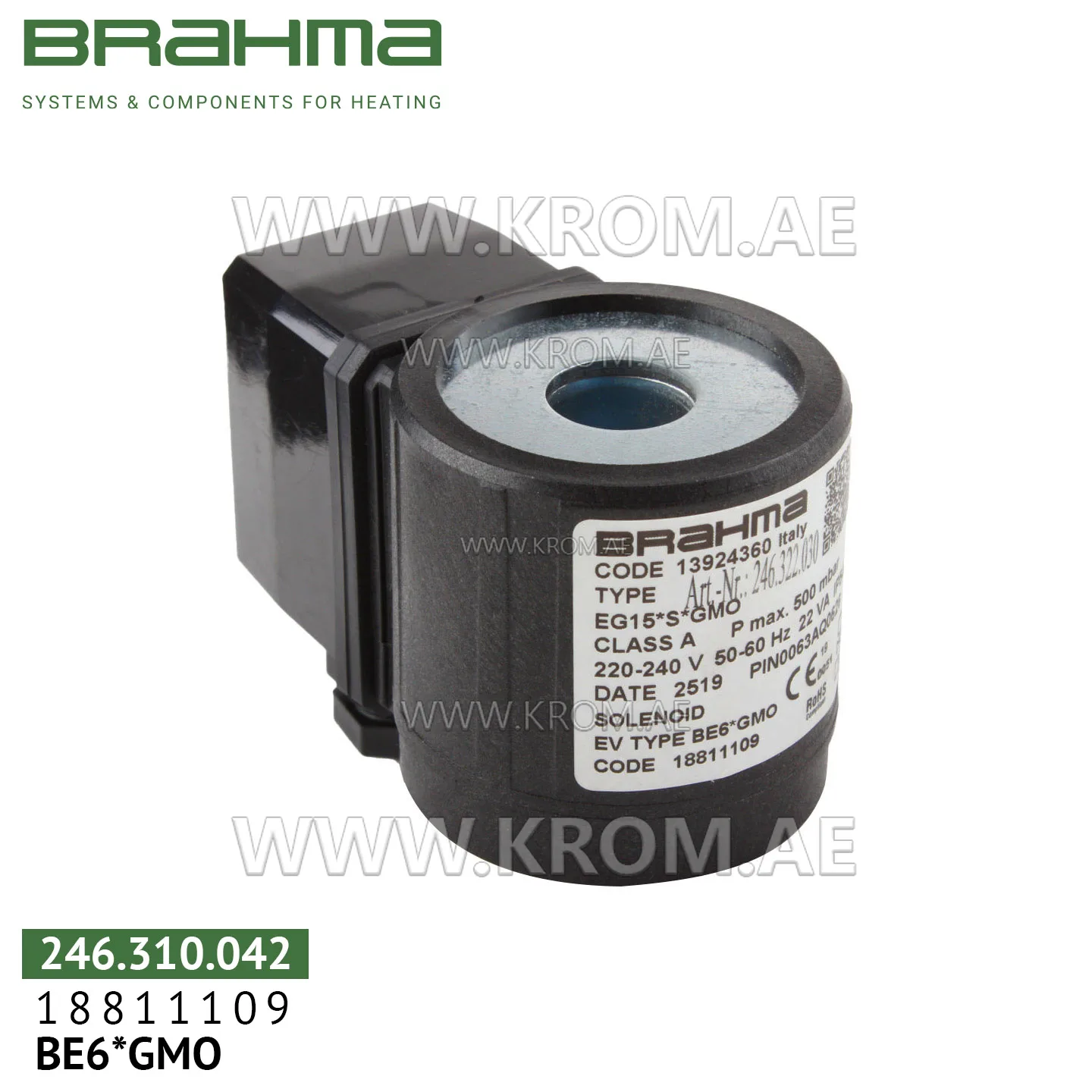 Brahma 18811109 BE6*GMO solenoid coil