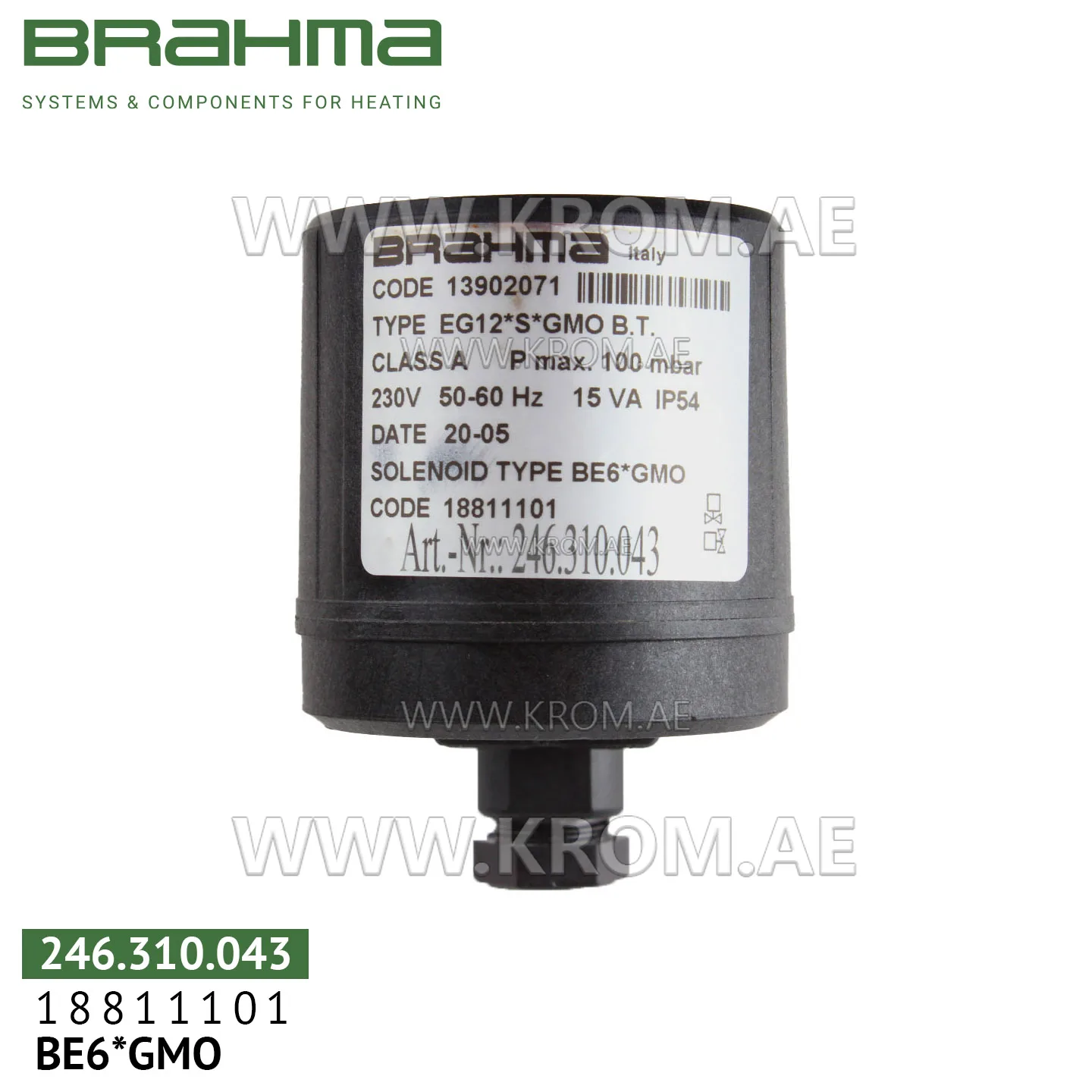 Brahma 18811101 BE6*GMO solenoid coil