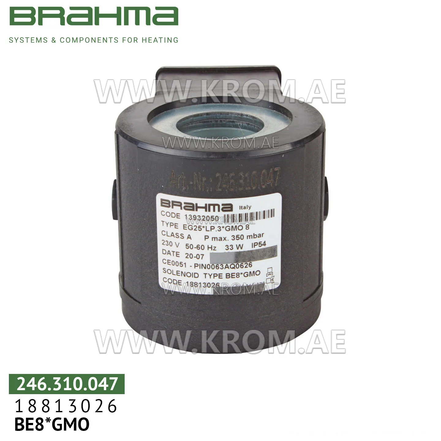 Brahma 18813026 BE8*GMO solenoid coil