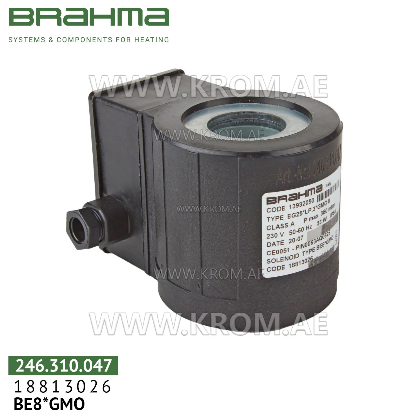 Brahma 18813026 BE8*GMO solenoid coil