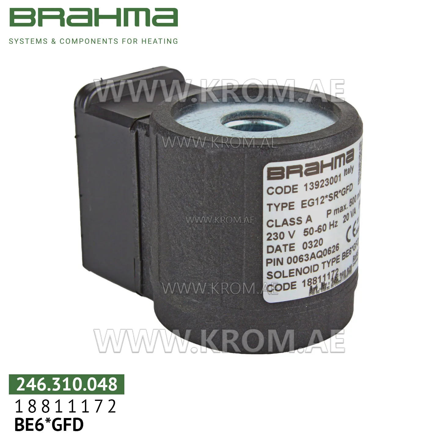 Brahma 18811172 BE6*GFD solenoid coil