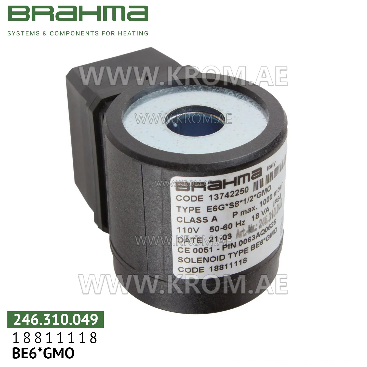 Brahma 18811118 BE6*GMO solenoid coil