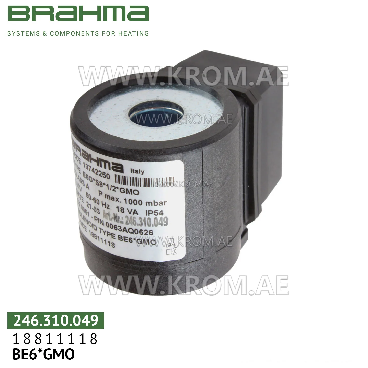 Brahma 18811118 BE6*GMO solenoid coil