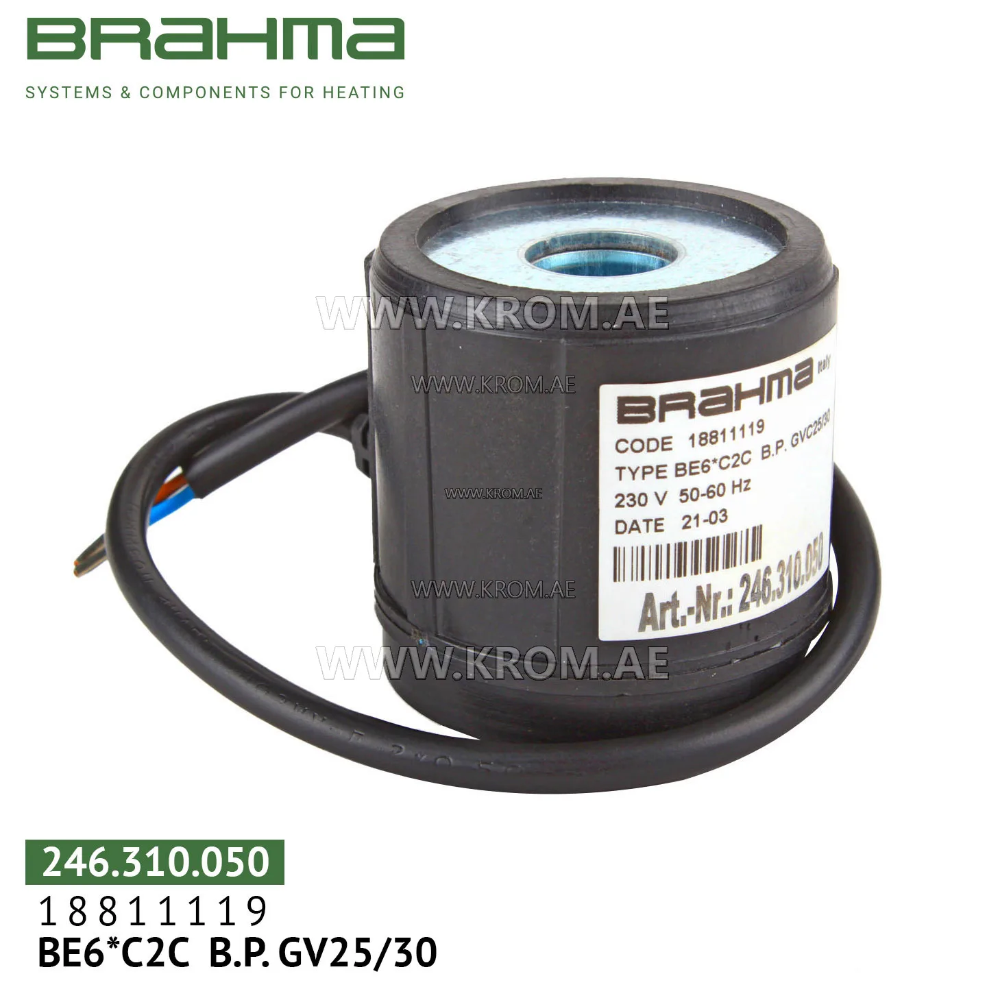 Brahma 18811119 BE6*C2C solenoid coil