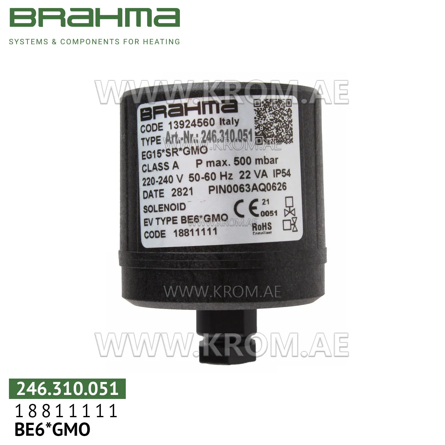 Brahma 18811111 BE6*GMO solenoid coil