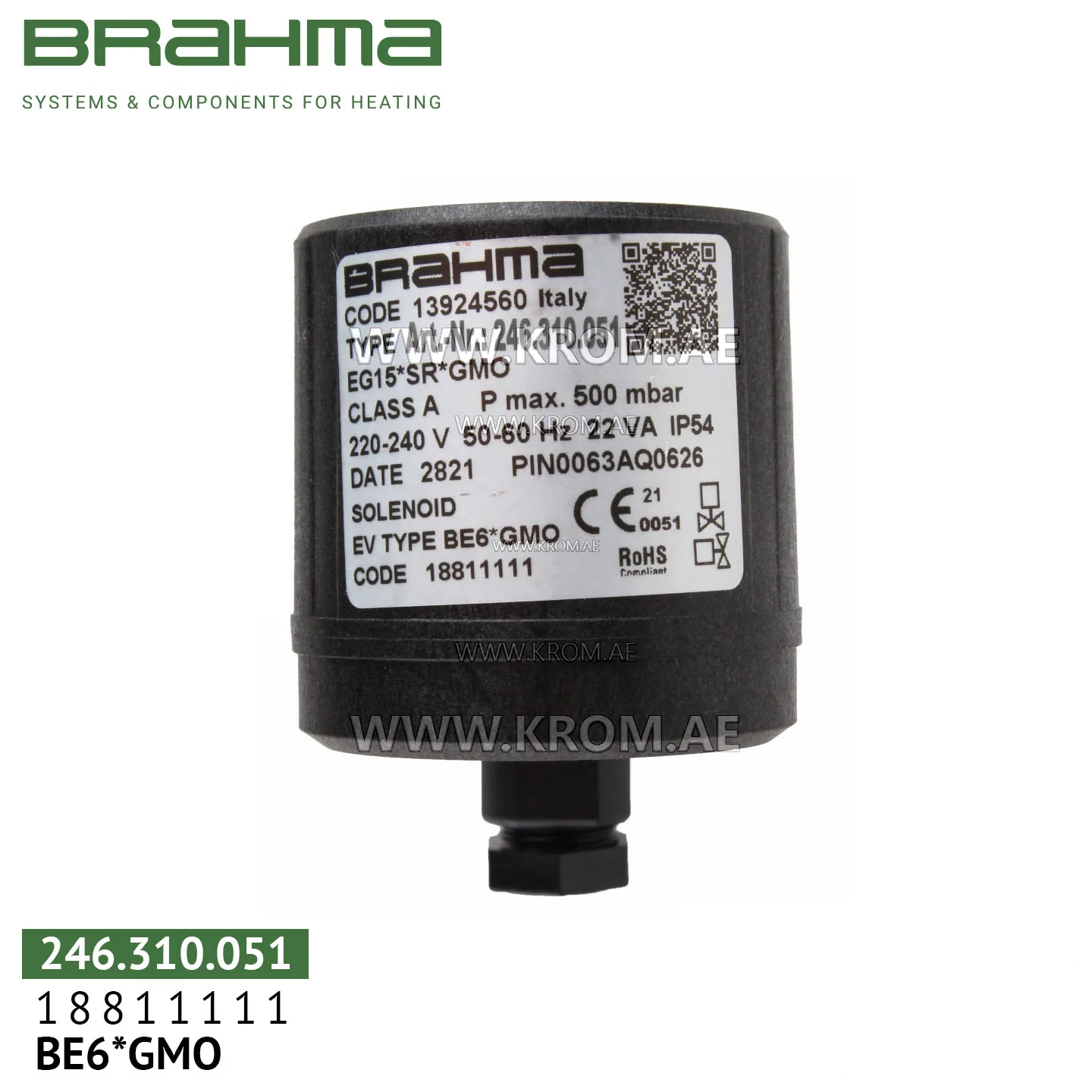 Brahma 18811111 BE6*GMO solenoid coil