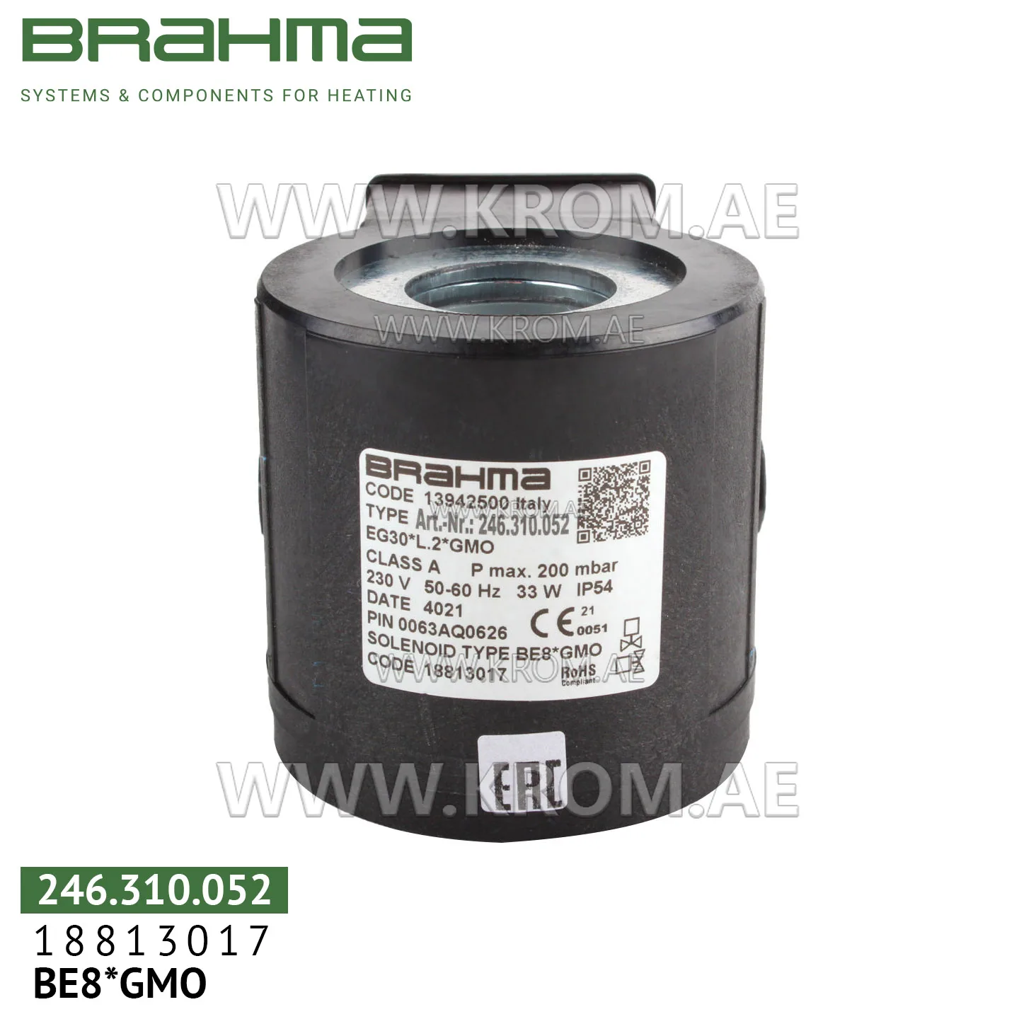 Brahma 18813017 BE8*GMO solenoid coil