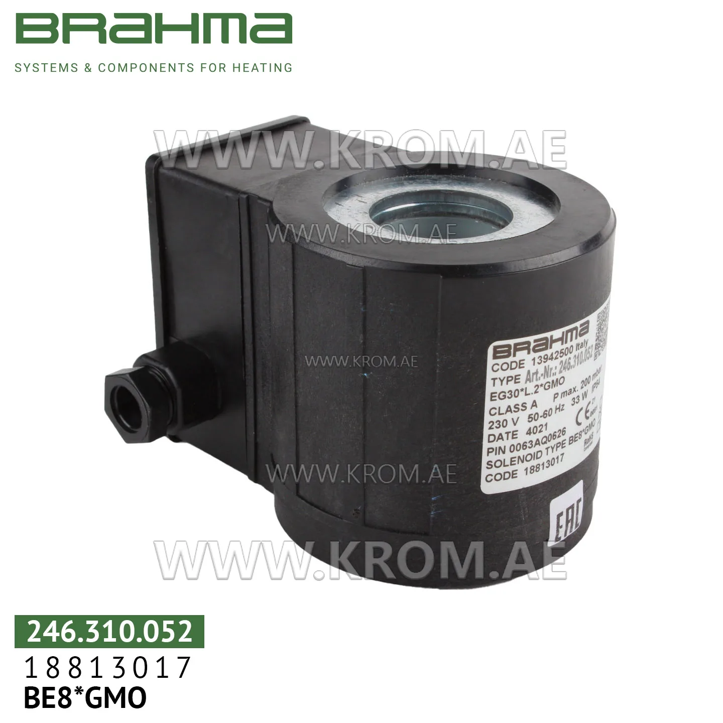 Brahma 18813017 BE8*GMO solenoid coil