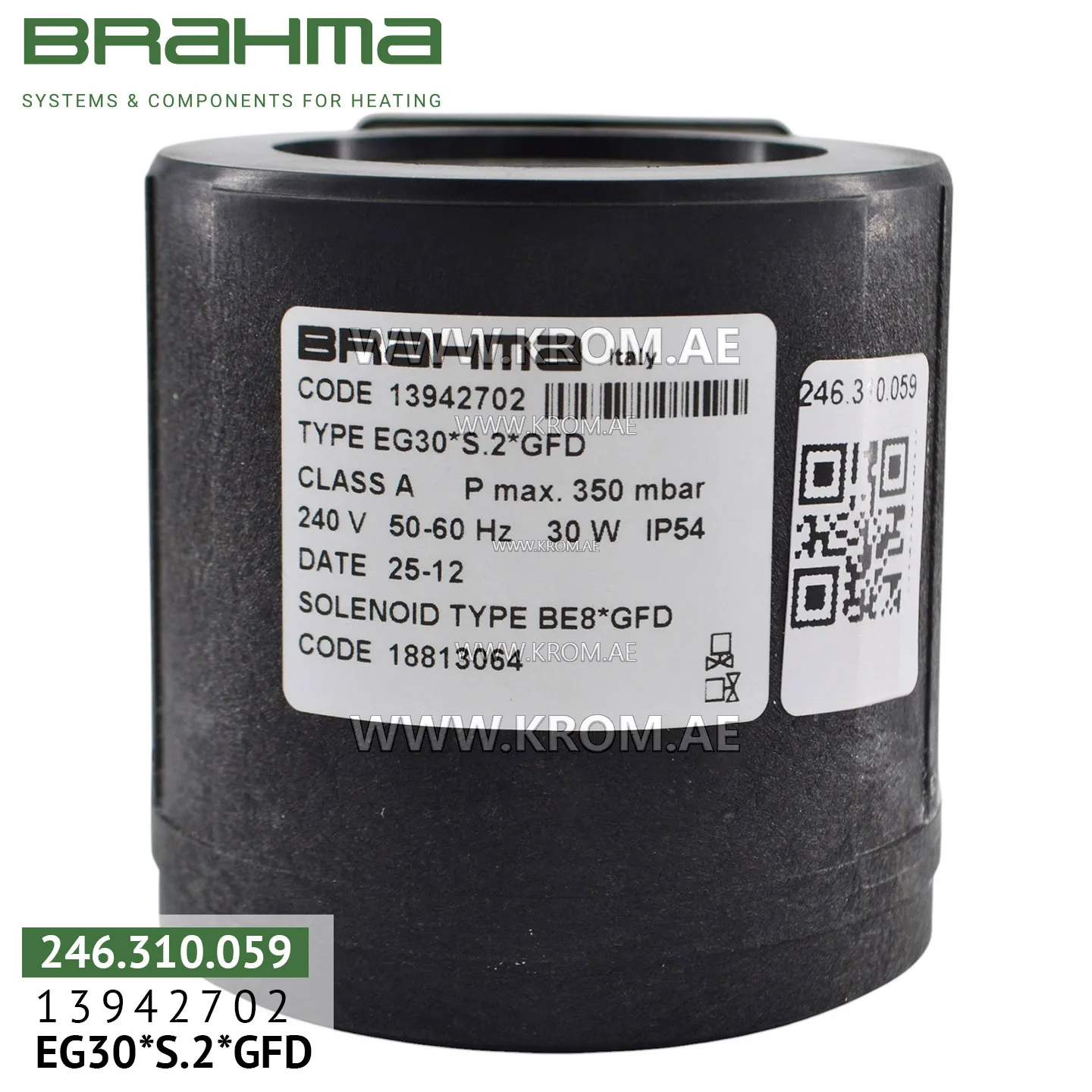 Brahma 18813064 BE8*GFD coil for valve 13942702