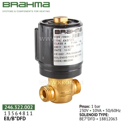 Brahma 13564811 E8/B*DFD gas valve