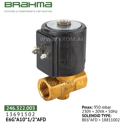 Brahma 13691502 E6G*A10*1/2*AFD gas valve