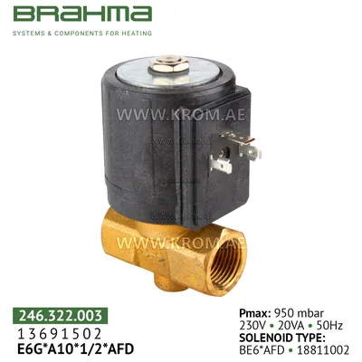 Brahma 13691502 E6G*A10*1/2*AFD gas valve