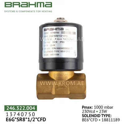 Brahma 13740750 E6G*SR*1/2*CFD gas valve