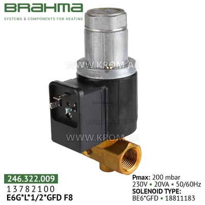 Brahma 13782100 E6G*L*1/2*GFDF8 gas valve