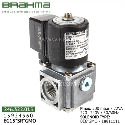 Brahma 13924560 EG15*SR*GMO gas valve