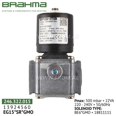 Brahma 13924560 EG15*SR*GMO gas valve