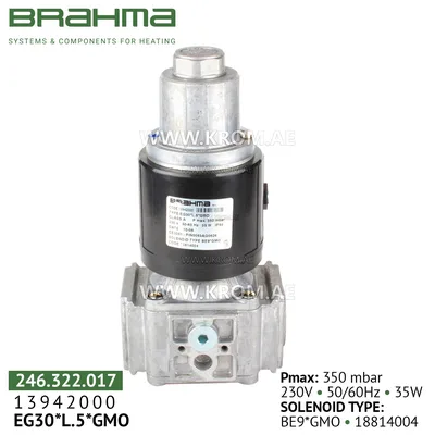 Brahma 13942000 EG30*L.5*GMO gas valve