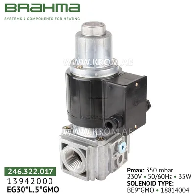 Brahma 13942000 EG30*L.5*GMO gas valve