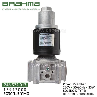 Brahma 13942000 EG30*L.5*GMO gas valve
