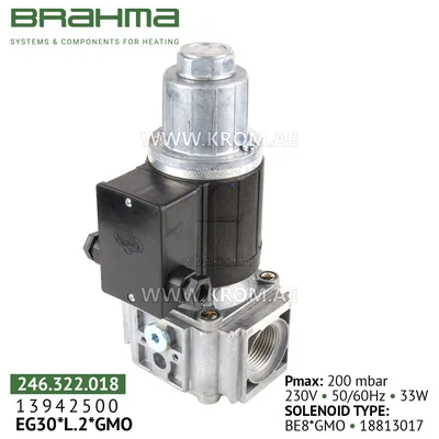 Brahma 13942500 EG30*L.2*GMO gas valve