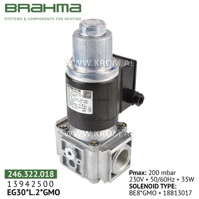 Brahma 13942500 EG30*L.2*GMO gas valve