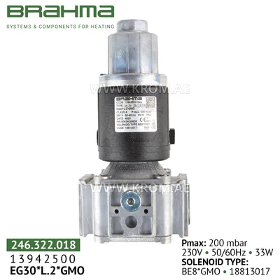 Brahma 13942500 EG30*L.2*GMO gas valve