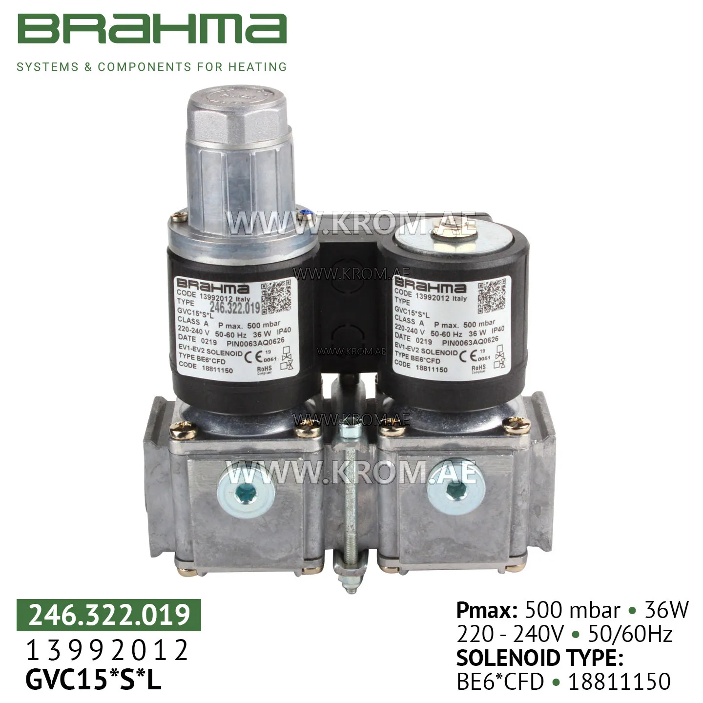 Brahma 13992012 GVC15*S*L gas valve