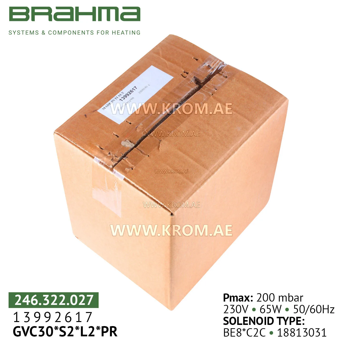 Brahma 13992617 GVC30*S2*L2*PR1 gas valve