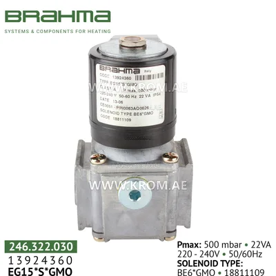 Brahma 13924360 EG15*S*GMO gas valve