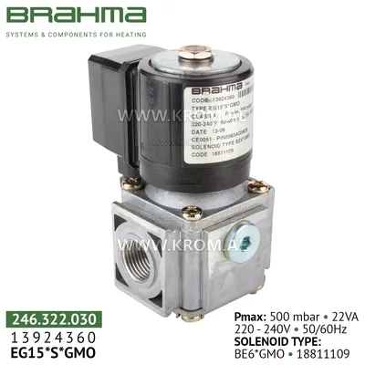 Brahma 13924360 EG15*S*GMO gas valve