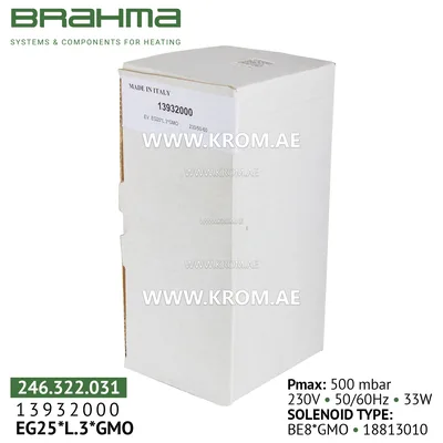 Brahma 13932000 EG25*L.3*GMO gas valve