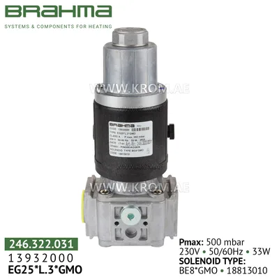 Brahma 13932000 EG25*L.3*GMO gas valve