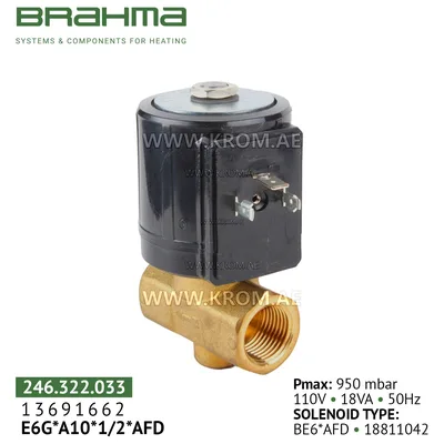 Brahma 13691662 E6G*A10*1/2*AFD gas valve