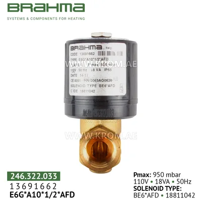 Brahma 13691662 E6G*A10*1/2*AFD gas valve