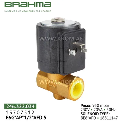 Brahma 13707512 E6G*AP*1/2*AFD5 gas valve